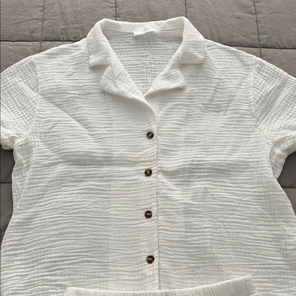 Altar'd State gauze shirt and short set